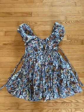 AE Floral Button Front Mini Dress - Size Small